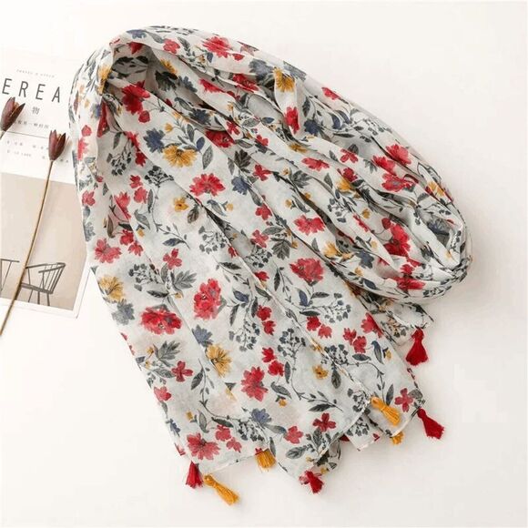 2/$30 Unique Floral Print Scarf - Picture 4 of 6